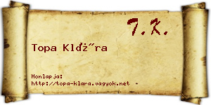 Topa Klára névjegykártya