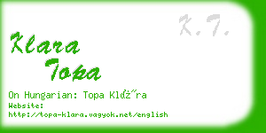 klara topa business card